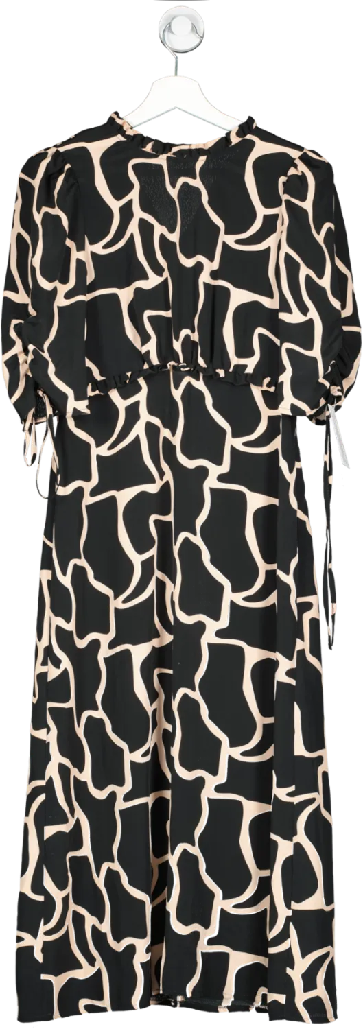 Aura Black Crepe Midi Dress UK 8