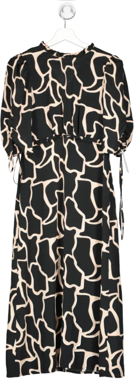 Aura Black Crepe Midi Dress UK 8