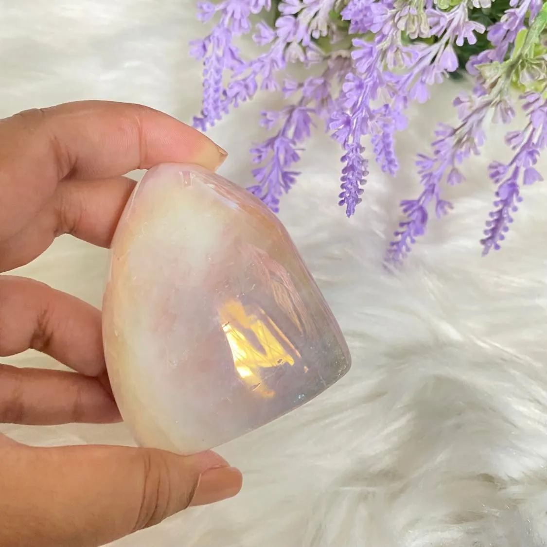 Aura Rose Quartz Polished Gemstone