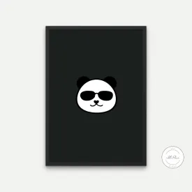 Cool Panda Black And White Wall Art PRINTABLE WALL ART, Musician Gift, Rock Poster, Wall Of Fame, Cool Poster, Rock And Roll Decor, Panda Poster