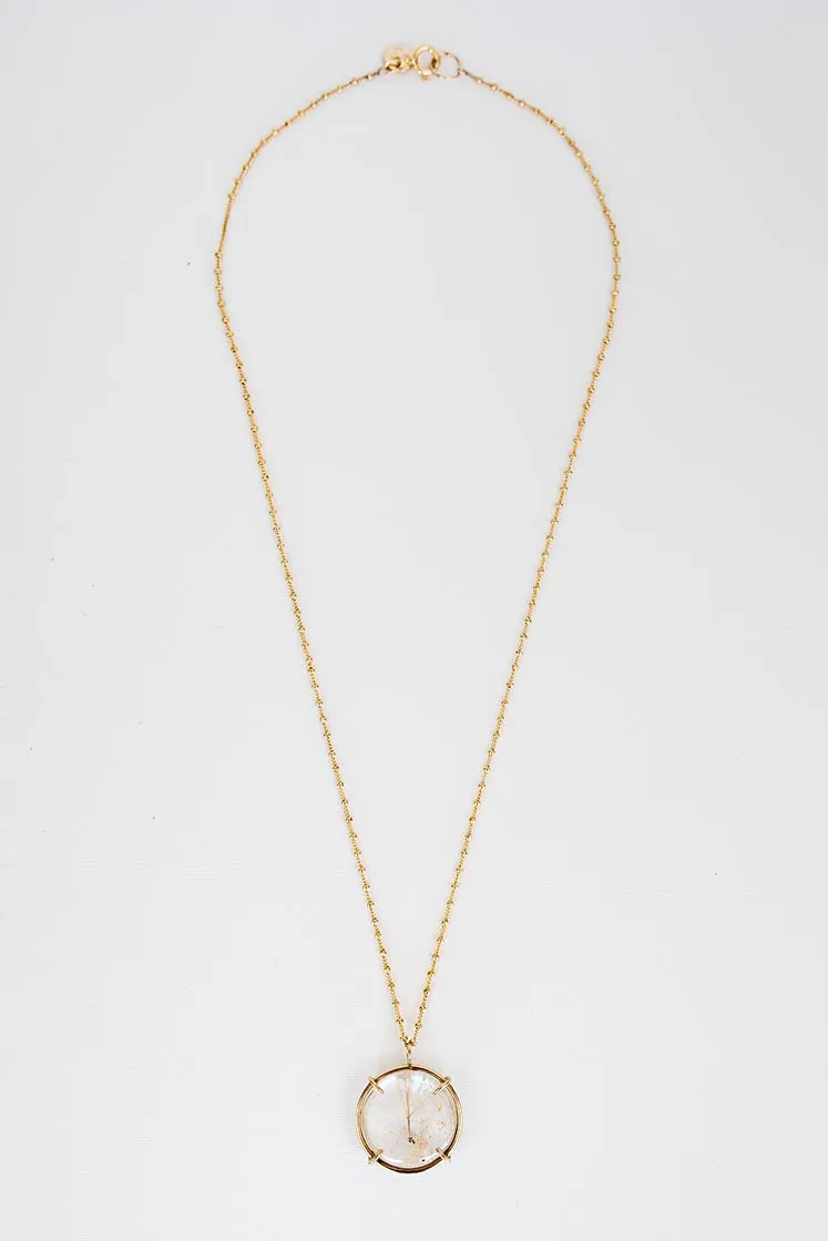 Crystal Ball Necklace - Rutilated Quartz