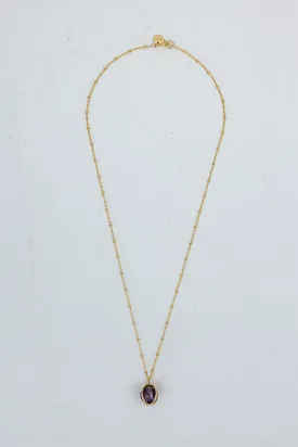 Crystal Sphere Necklace - Amethyst