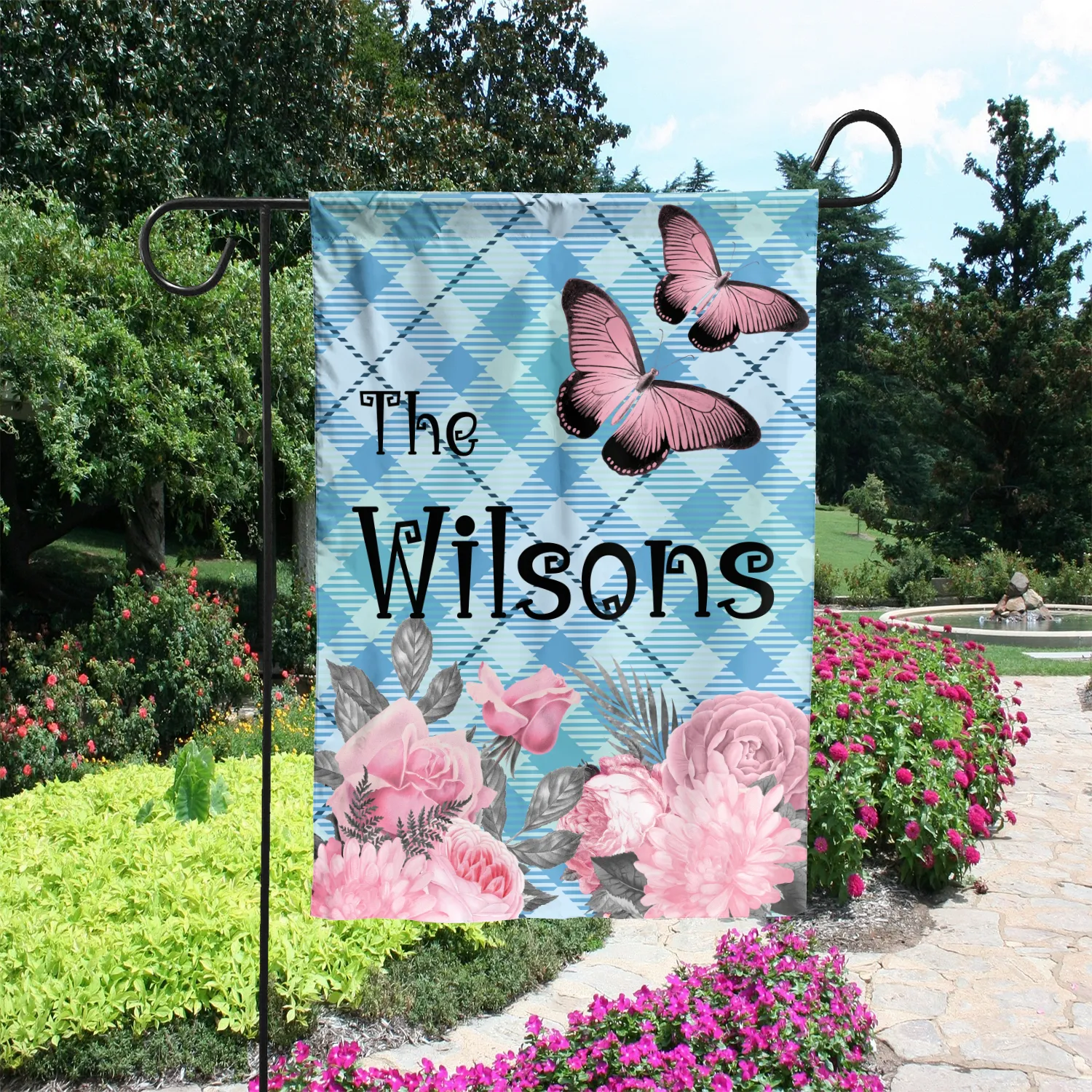 Custom Pastel Goth Flag: Personalized Family Last Name Est. Year Garden Sign - Double Sided, UV Resistant Polyester - Various Sizes - Outdoor Decoration