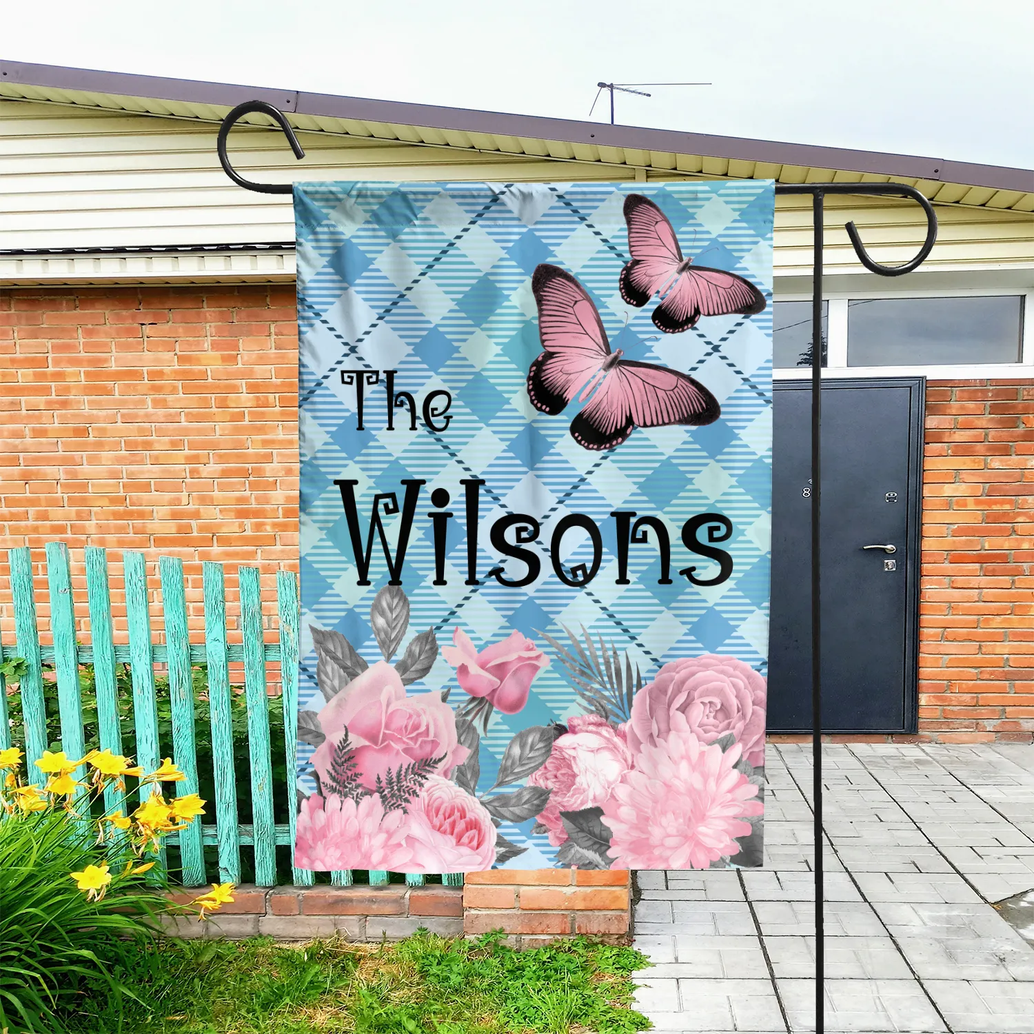 Custom Pastel Goth Flag: Personalized Family Last Name Est. Year Garden Sign - Double Sided, UV Resistant Polyester - Various Sizes - Outdoor Decoration