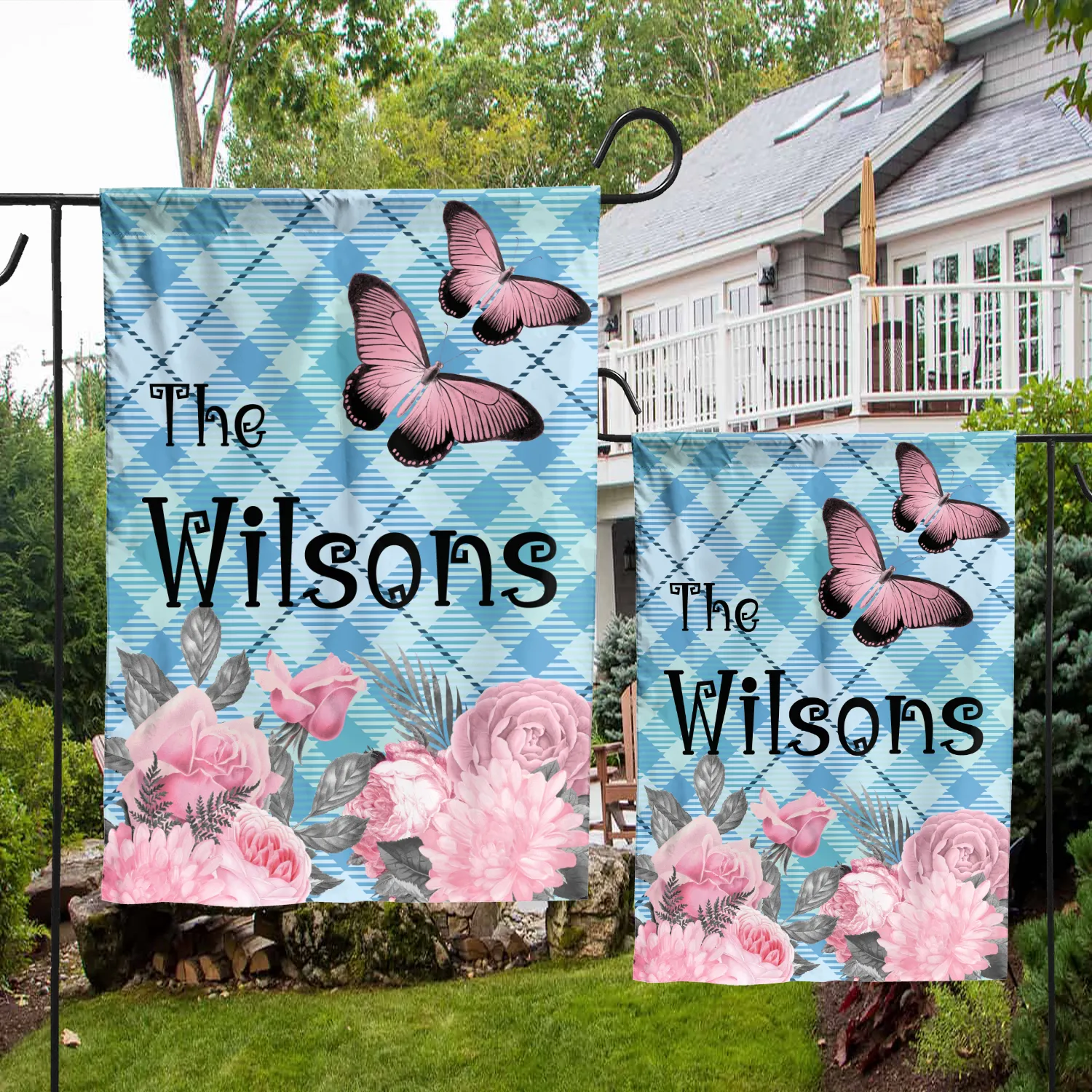 Custom Pastel Goth Flag: Personalized Family Last Name Est. Year Garden Sign - Double Sided, UV Resistant Polyester - Various Sizes - Outdoor Decoration