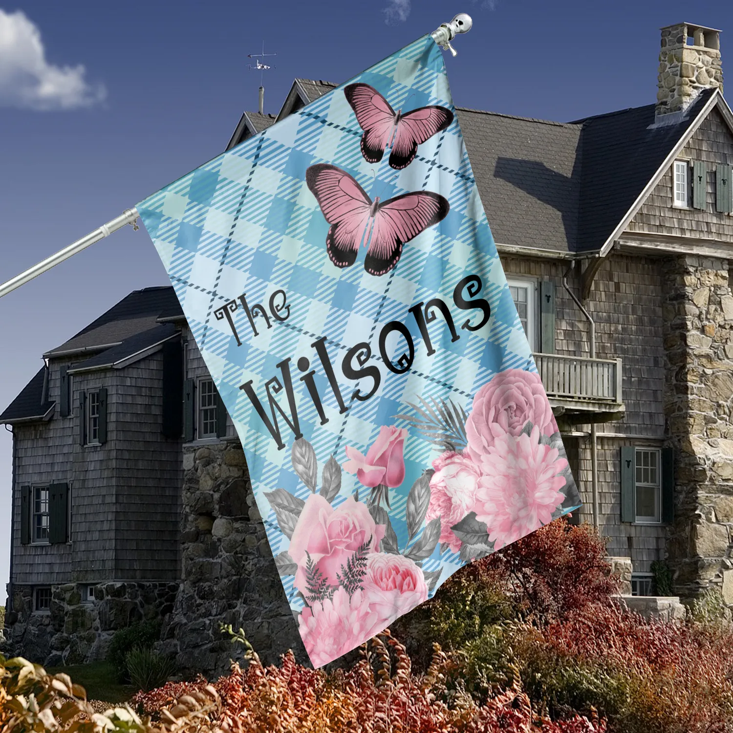 Custom Pastel Goth Flag: Personalized Family Last Name Est. Year Garden Sign - Double Sided, UV Resistant Polyester - Various Sizes - Outdoor Decoration