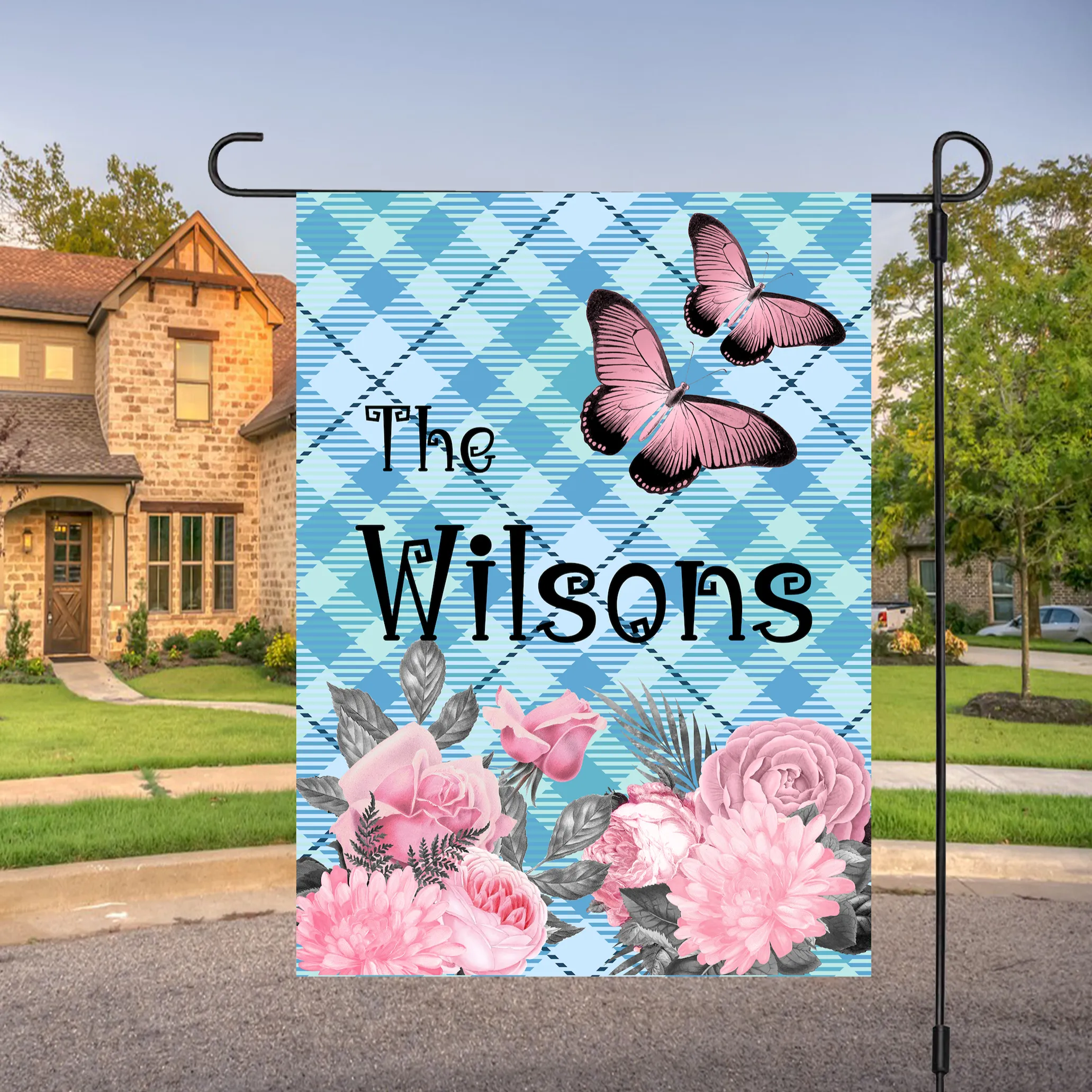 Custom Pastel Goth Flag: Personalized Family Last Name Est. Year Garden Sign - Double Sided, UV Resistant Polyester - Various Sizes - Outdoor Decoration