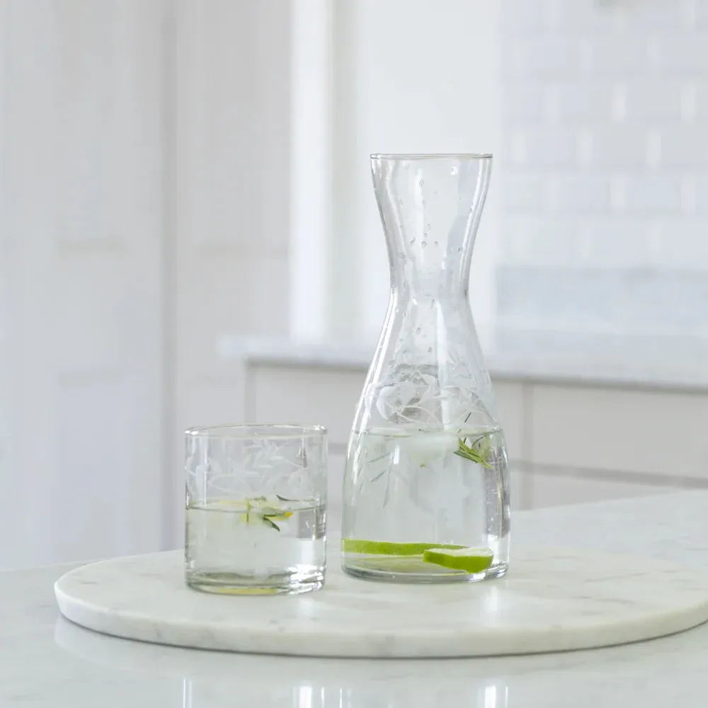 Etched Tumbler Glasses - Rambling Vine