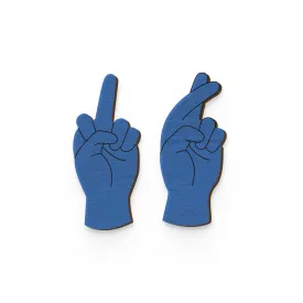 Fuck Luck Hand Painted Wooden Earring
