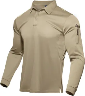 Haimont Men's Performance Dry Fit Polo Shirt Short and Long Sleeve Golf Collared T-Shirts for Tactical Outdoor Hiking