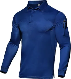 Haimont Men's Performance Dry Fit Polo Shirt Short and Long Sleeve Golf Collared T-Shirts for Tactical Outdoor Hiking