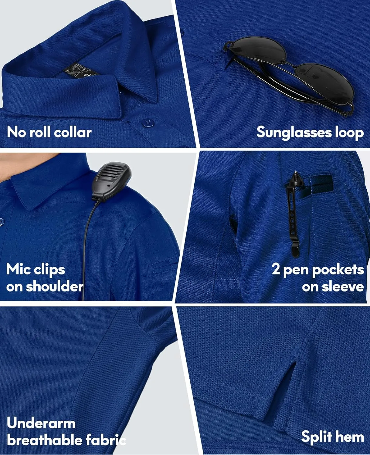 Haimont Men's Performance Dry Fit Polo Shirt Short and Long Sleeve Golf Collared T-Shirts for Tactical Outdoor Hiking