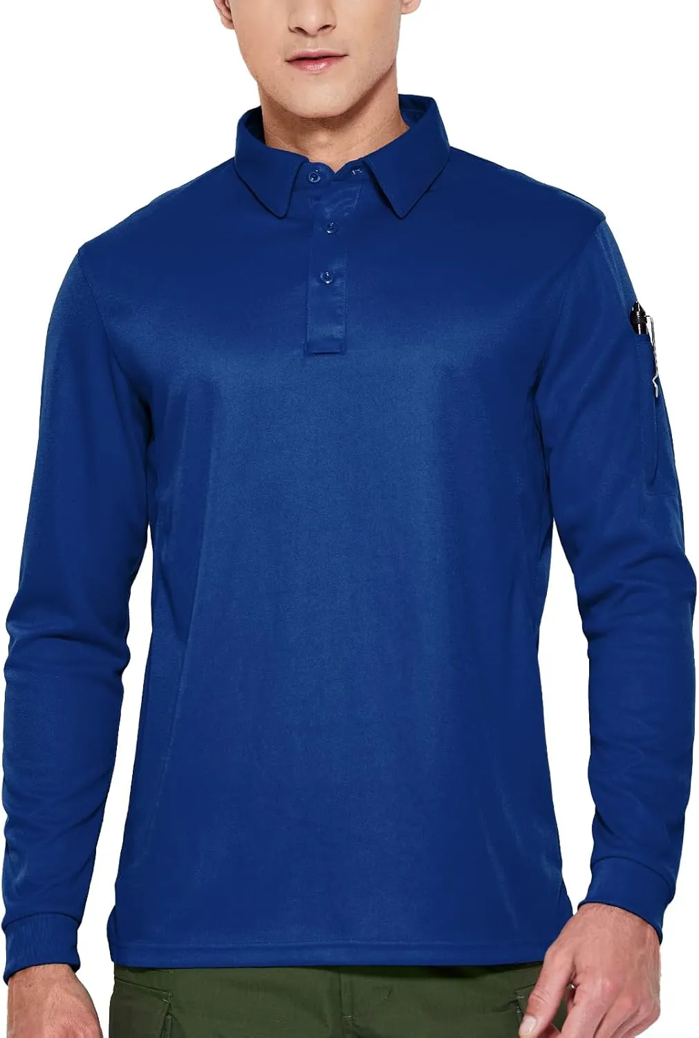 Haimont Men's Performance Dry Fit Polo Shirt Short and Long Sleeve Golf Collared T-Shirts for Tactical Outdoor Hiking