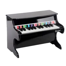 Kids Wooden Pretend Musical Toy Baby Children Grand Style Toy Mini 25 Key Piano - black
