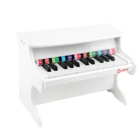 Kids Wooden Pretend Musical Toy Baby Children Grand Toy Mini 25 Keys Piano - white