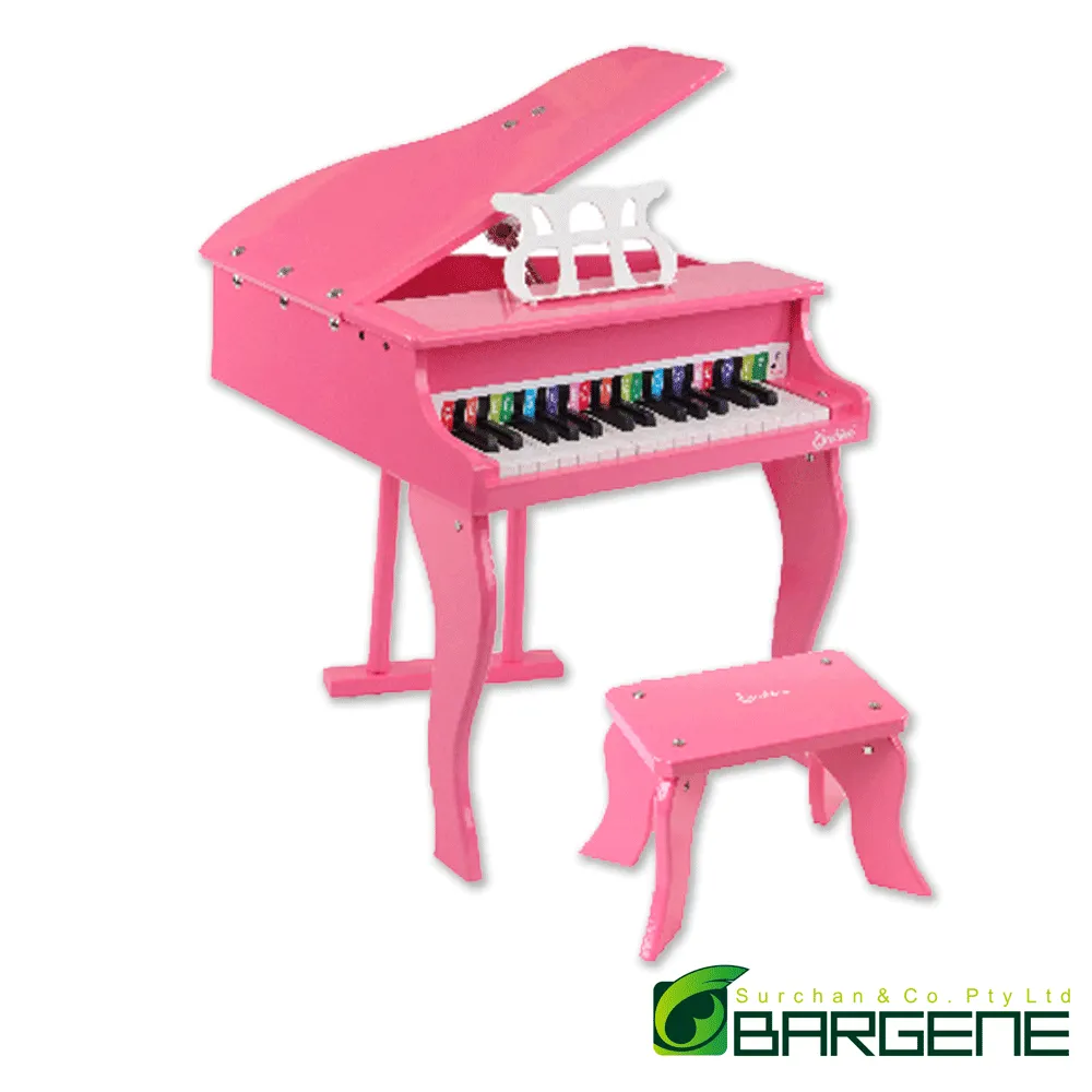 Kids Wooden Pretend Musical Toy Baby Children Grand Toy Mini 30 Keys Piano Pink