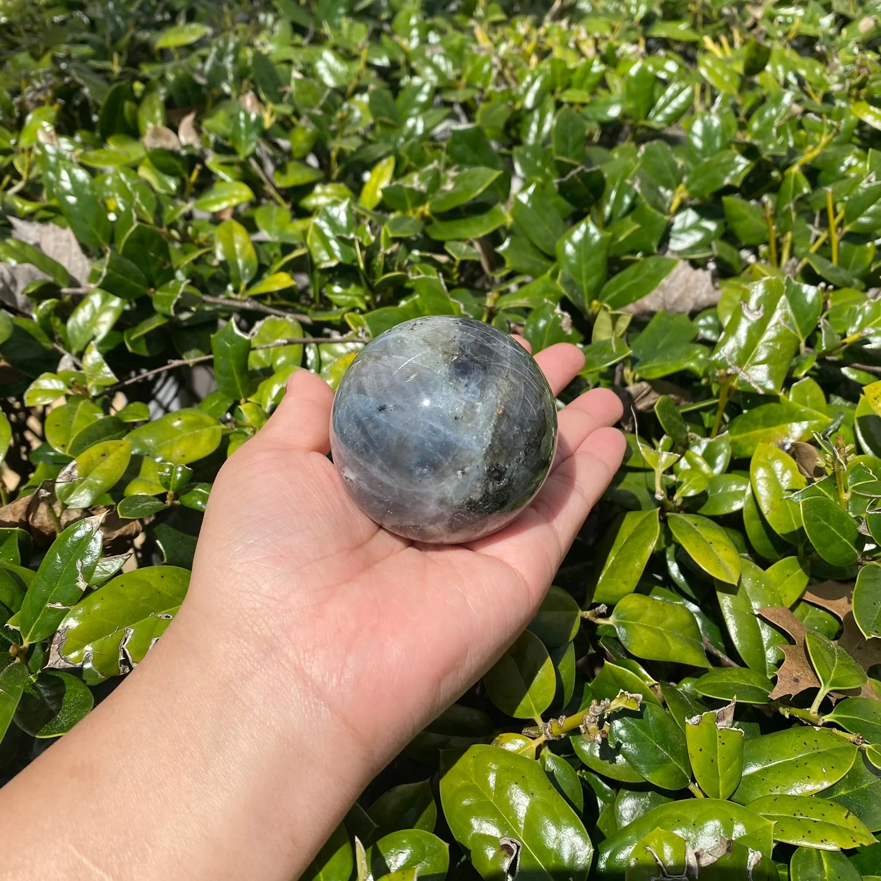 Labradorite Sphere Ball, Crystal Ball, Rainbow Infused  Labradorite Ball, Healing Crystal, 75 mm Polished Labradorite Transformation Crystal