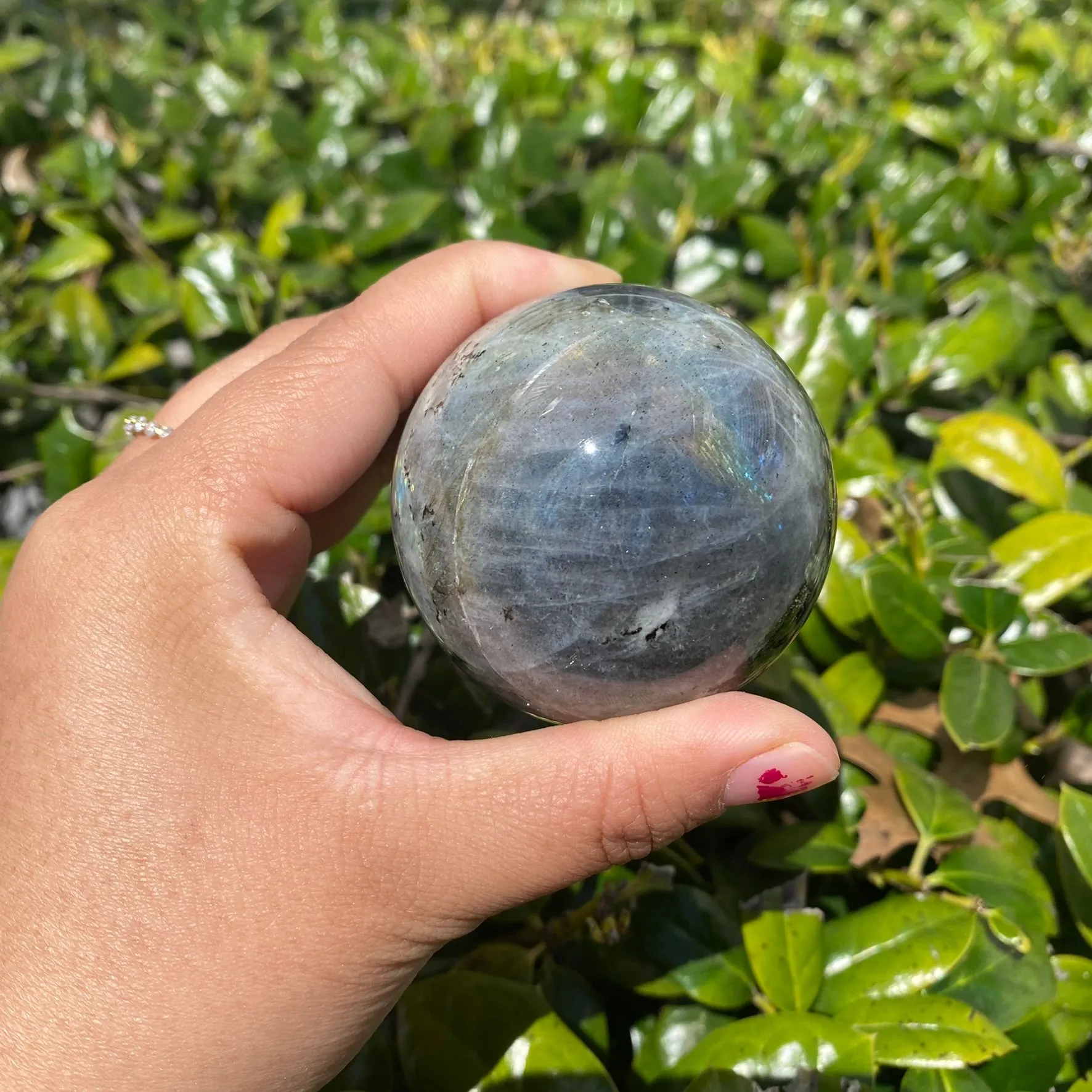 Labradorite Sphere Ball, Crystal Ball, Rainbow Infused  Labradorite Ball, Healing Crystal, 75 mm Polished Labradorite Transformation Crystal