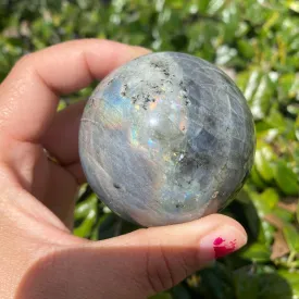 Labradorite Sphere Ball, Crystal Ball, Rainbow Infused  Labradorite Ball, Healing Crystal, 75 mm Polished Labradorite Transformation Crystal