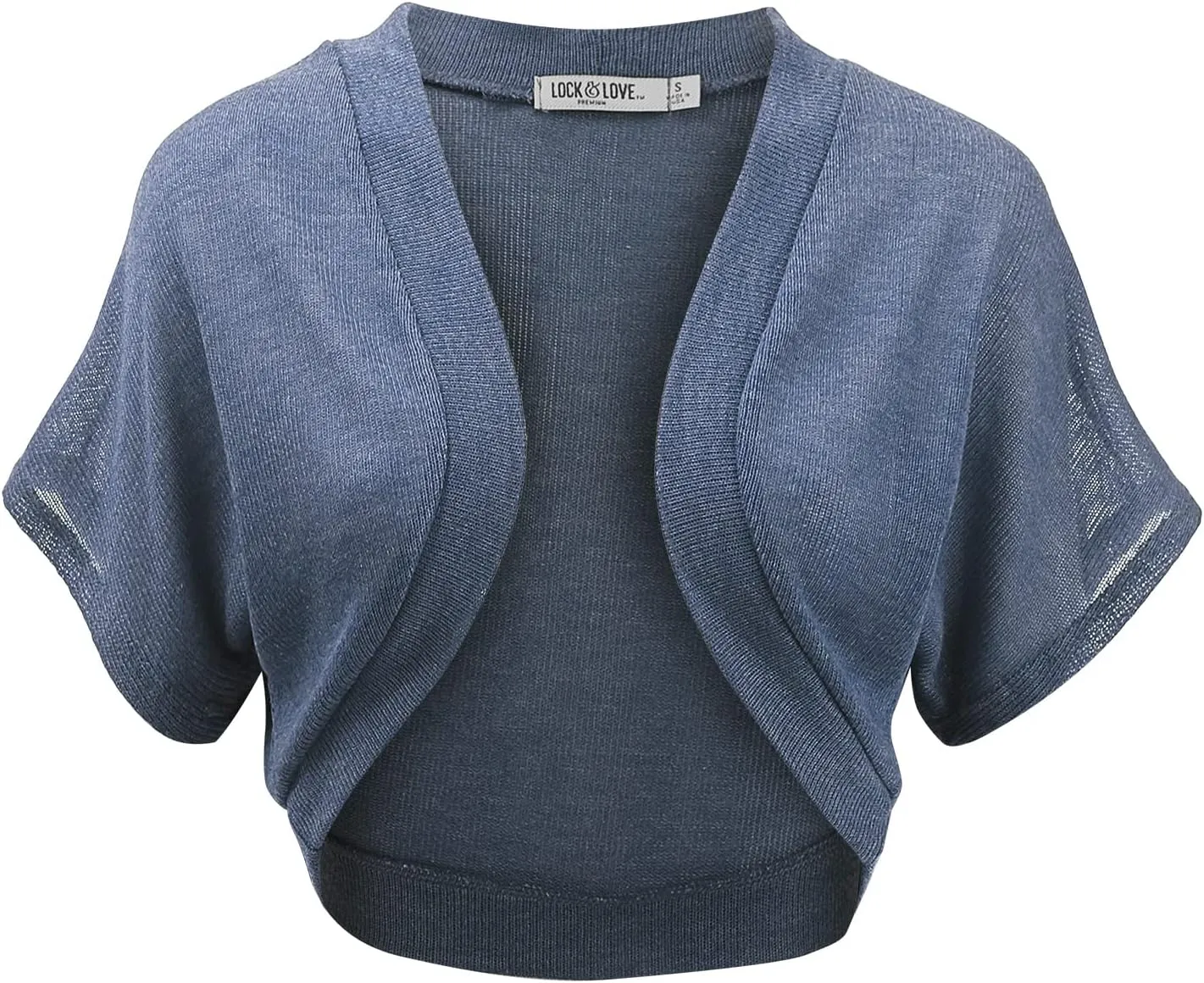 Lock and Love Women's Versatile Open Front Lightweight Short Sleeve Bolero Shrug