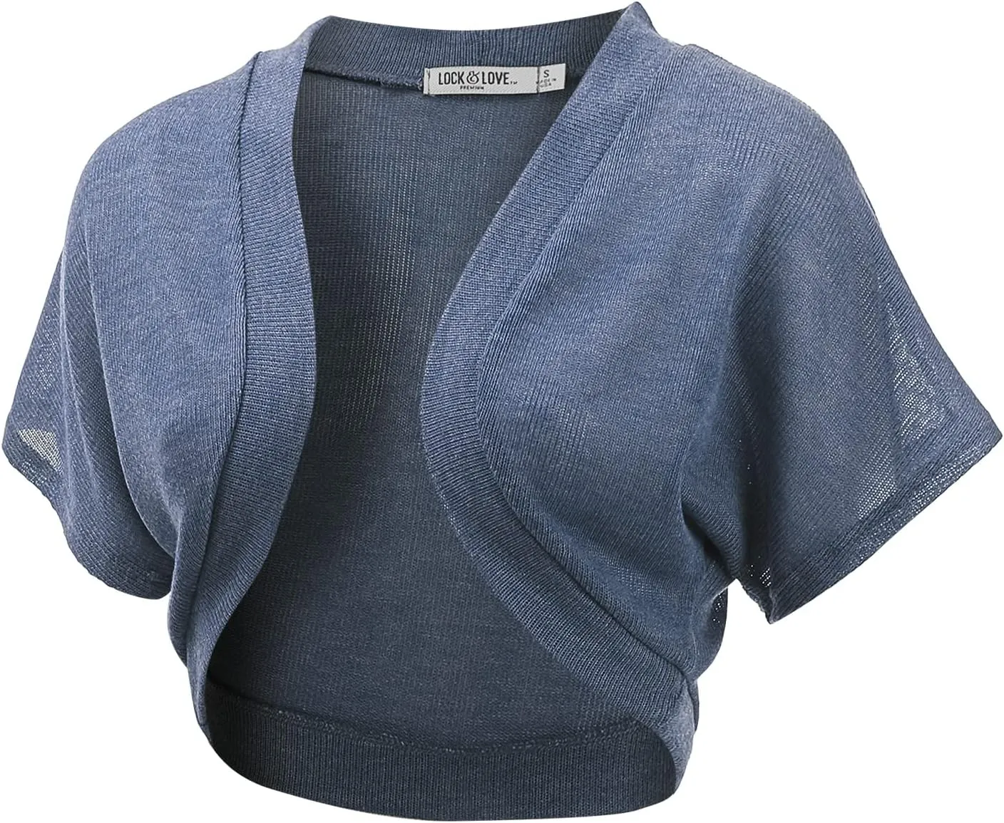 Lock and Love Women's Versatile Open Front Lightweight Short Sleeve Bolero Shrug