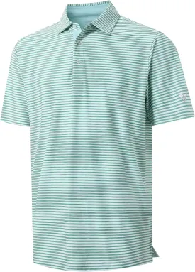 M MAELREG Golf Polo Shirts for Men Short Sleeve Dry Fit Striped Performance Moisture Wicking Collared Casual Mens Golf Shirt