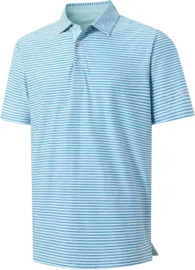 M MAELREG Golf Polo Shirts for Men Short Sleeve Dry Fit Striped Performance Moisture Wicking Collared Casual Mens Golf Shirt