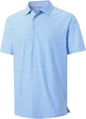 M MAELREG Golf Polo Shirts for Men Short Sleeve Dry Fit Striped Performance Moisture Wicking Collared Casual Mens Golf Shirt