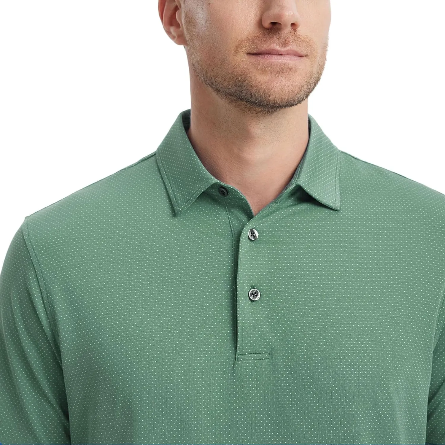 M MAELREG Mens Golf Shirts Moisture Wicking Dry Fit Business Casual Stretch Jacquard Short Sleeve Golf Polo Shirts for Men