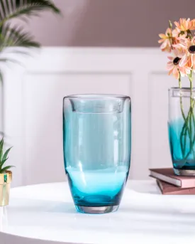 'Nuanta Albastra Bliss' Flower Glass Vase -
