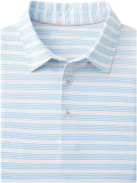 Rouen Men's Polo Shirts Short Sleeve Dry Fit Performance Wicking Moisture Causal Striped Collared Golf Shirts for Men