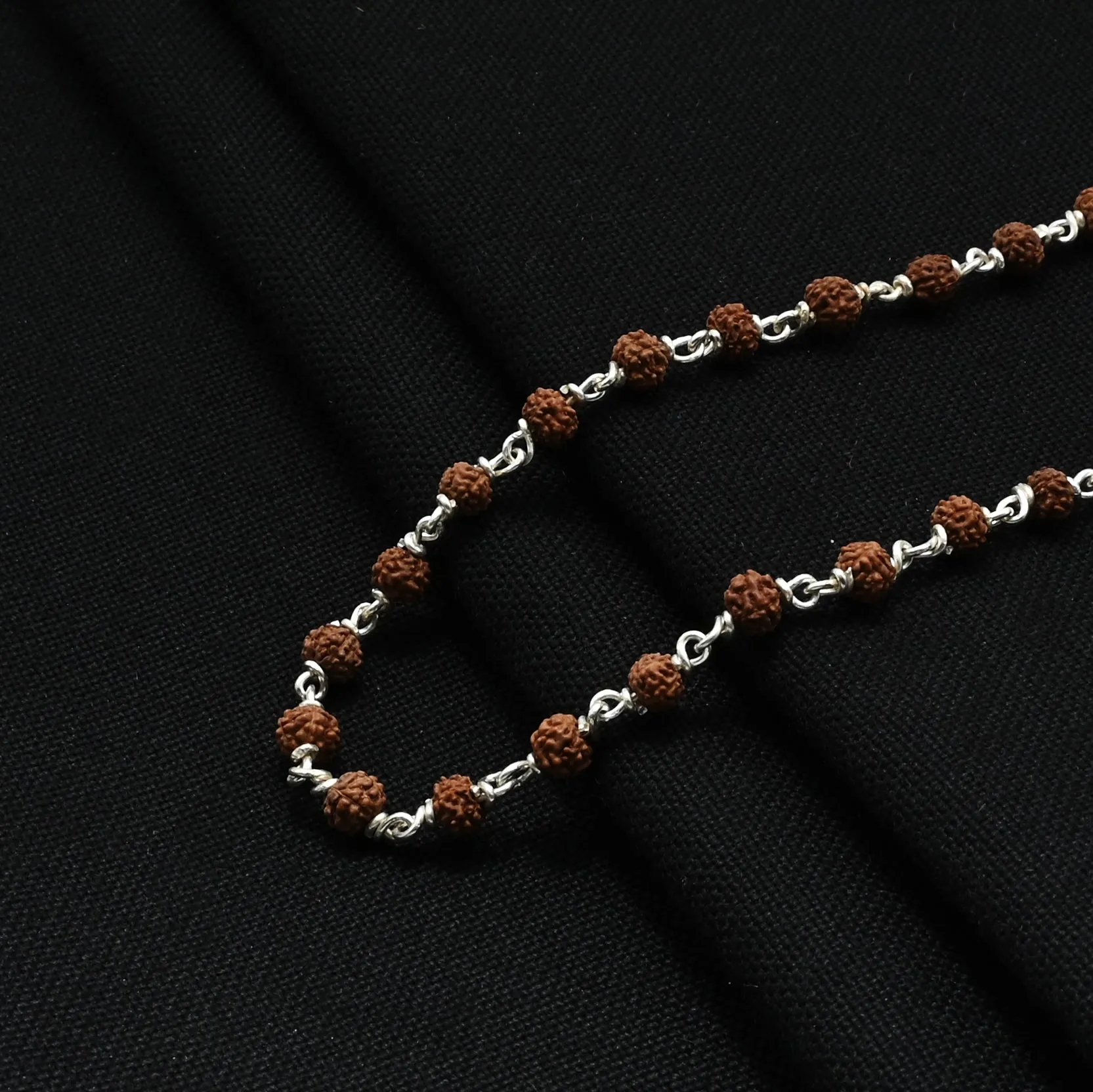 Rudra Divine Aura Original Rudraksha Chain in Silver