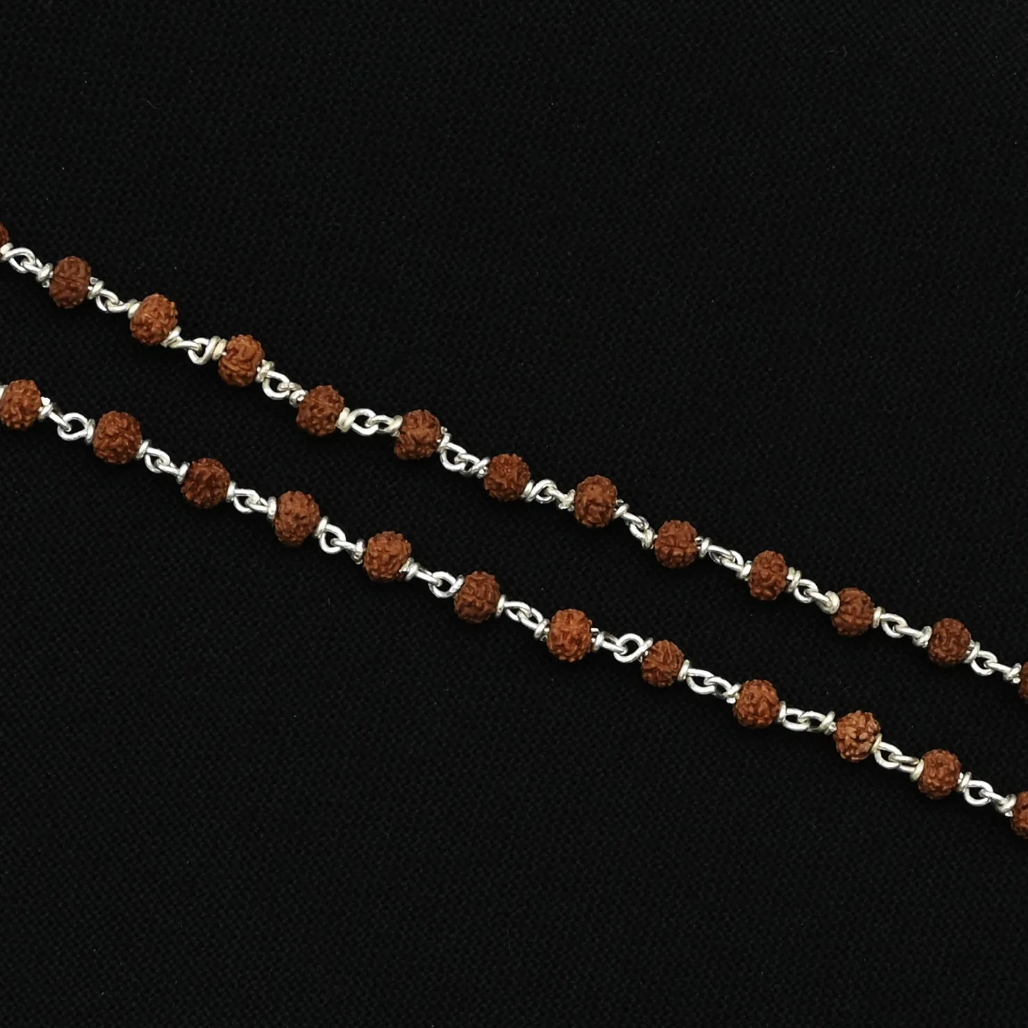 Rudra Divine Aura Original Rudraksha Chain in Silver