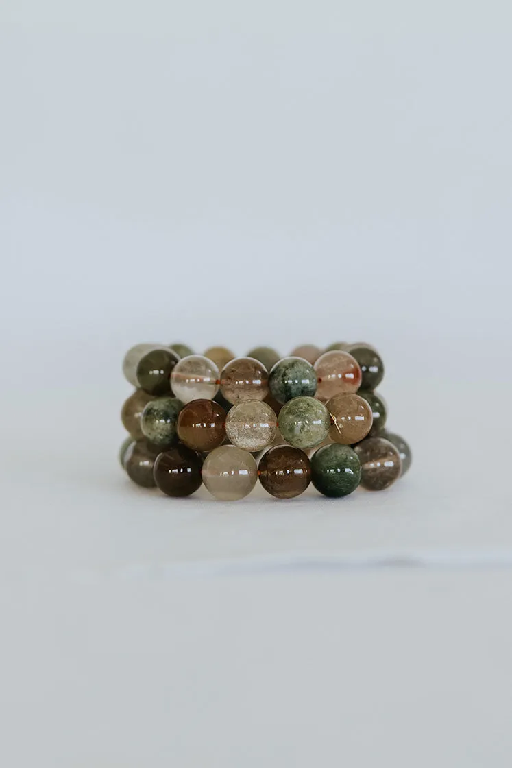 Stretchy Bracelet Large - Rutilated Quartz