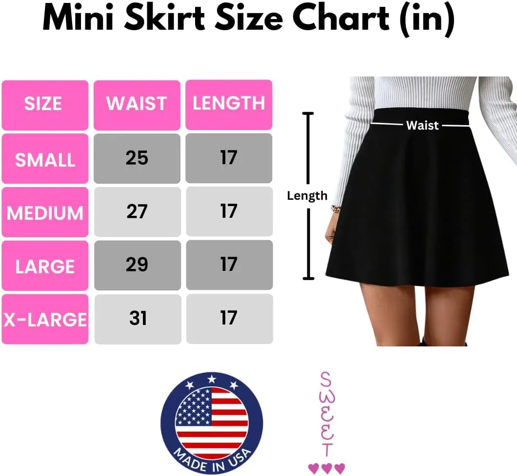 Sweet Hearts Womens 2-Pack Basic Skater Skirt- Versatile Stretchy Mini Flared Skirt Made in USA