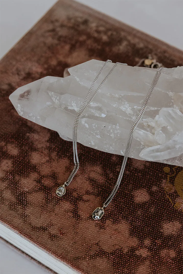 Teardrop Diamond Necklace - 14K WG