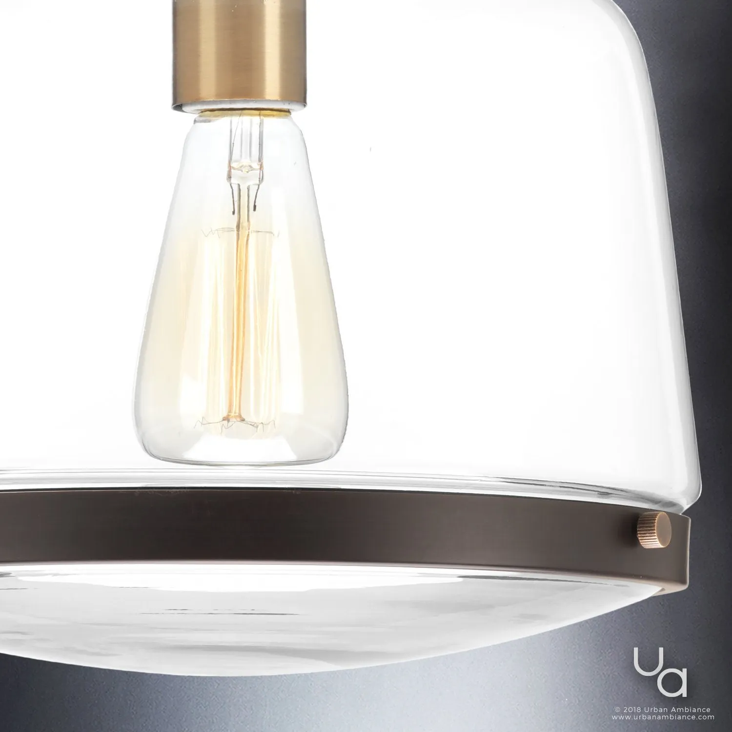 UHP2535 Luxe Industrial Pendant Light, 11"H x 11"W, Olde Bronze Finish, Nottingham Collection