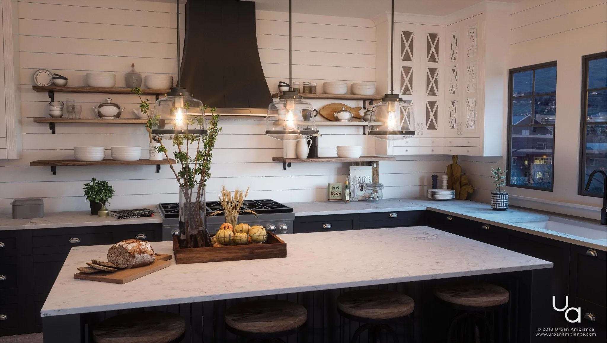 UHP2535 Luxe Industrial Pendant Light, 11"H x 11"W, Olde Bronze Finish, Nottingham Collection