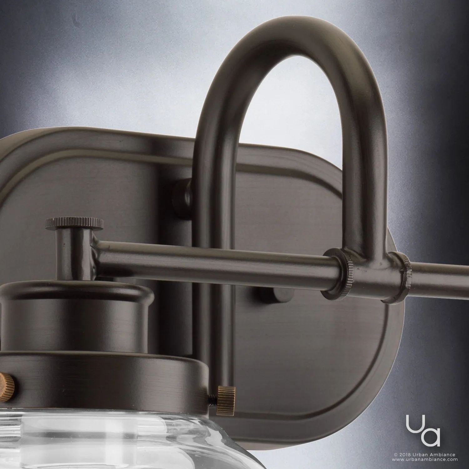 UHP2537 Luxe Industrial Bathroom Vanity Light, 11.25"H x 16.25"W, Olde Bronze Finish, Nottingham Collection