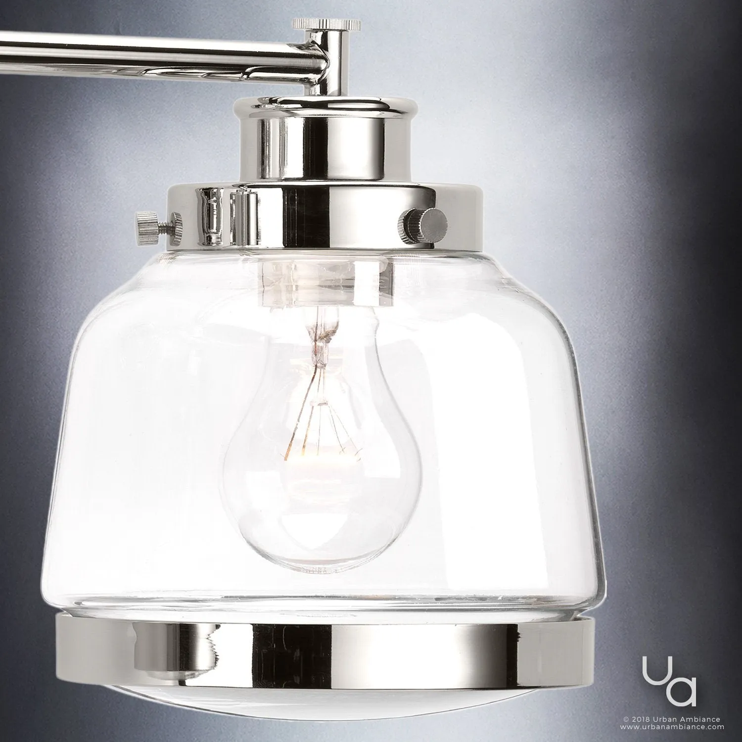 UHP2538 Luxe Industrial Bathroom Vanity Light, 11.25"H x 26"W, Polished Nickel Finish, Nottingham Collection