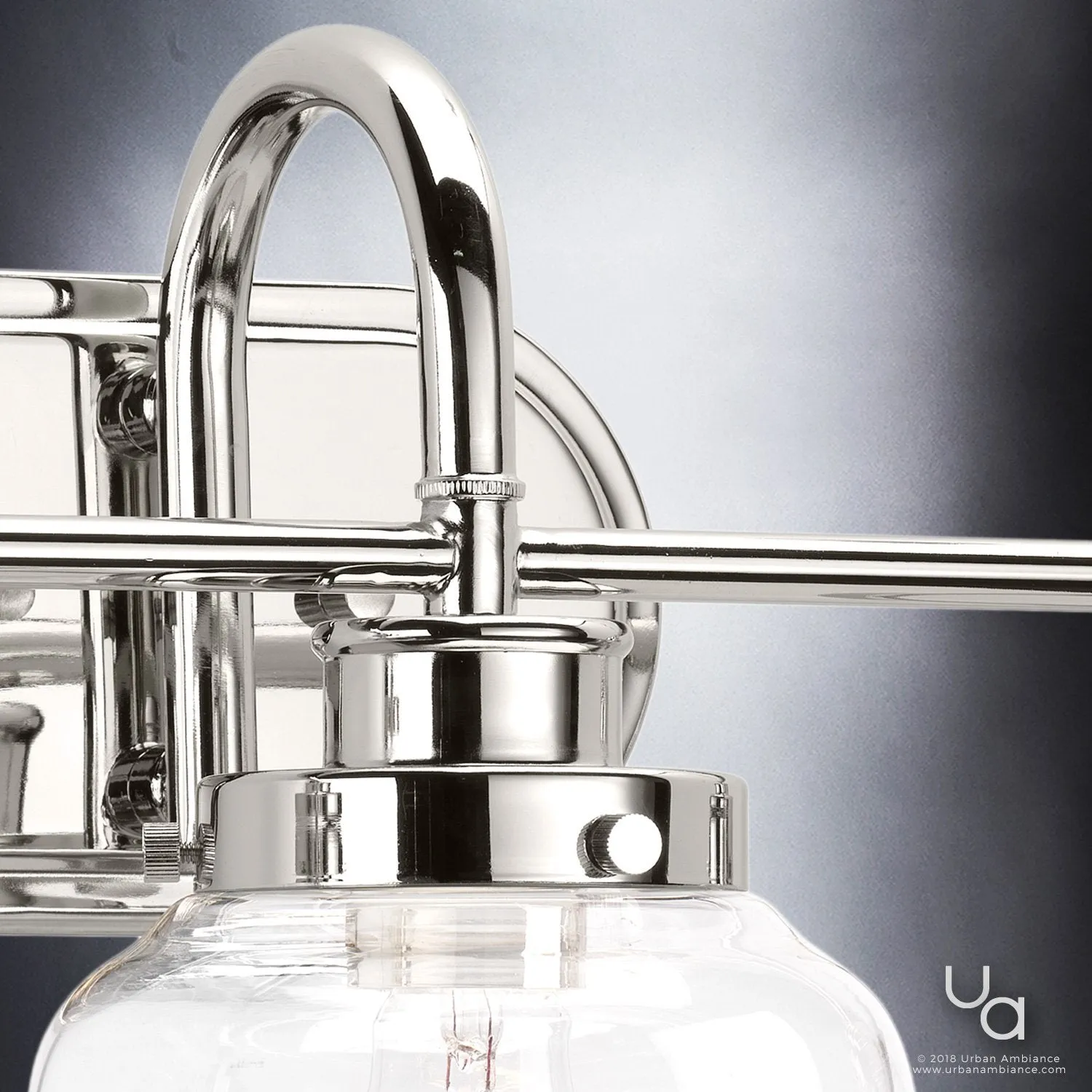 UHP2538 Luxe Industrial Bathroom Vanity Light, 11.25"H x 26"W, Polished Nickel Finish, Nottingham Collection
