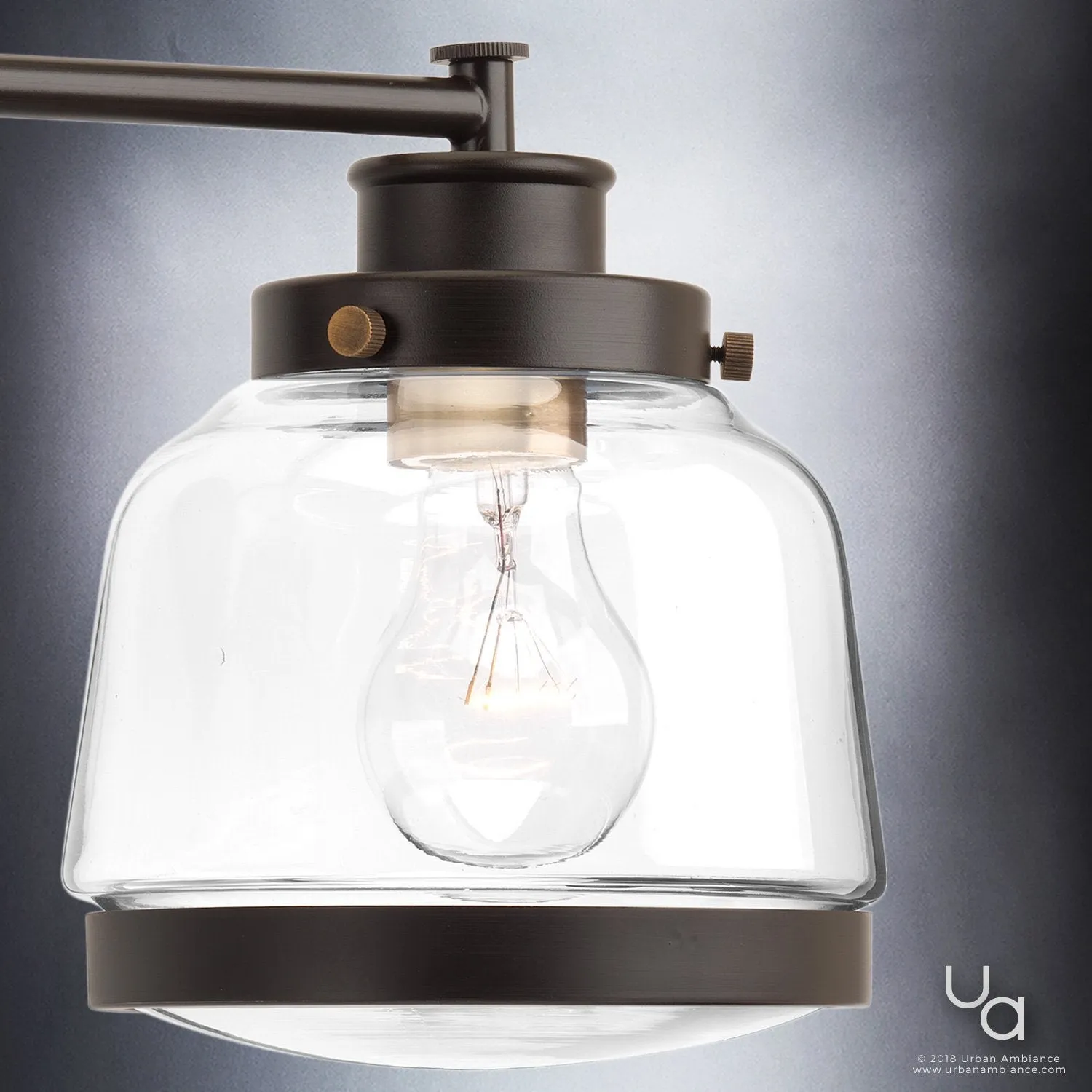 UHP2539 Luxe Industrial Bathroom Vanity Light, 11.25"H x 26"W, Olde Bronze Finish, Nottingham Collection