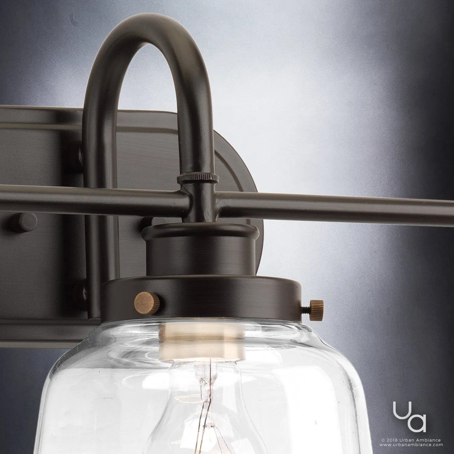 UHP2539 Luxe Industrial Bathroom Vanity Light, 11.25"H x 26"W, Olde Bronze Finish, Nottingham Collection