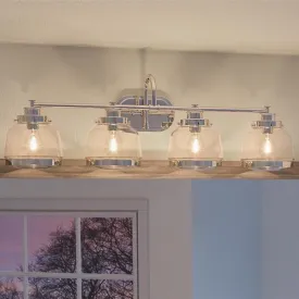 UHP2540 Luxe Industrial Chic Bathroom Vanity Light, 11.25"H x 35.75"W, Polished Nickel Finish, Nottingham Collection