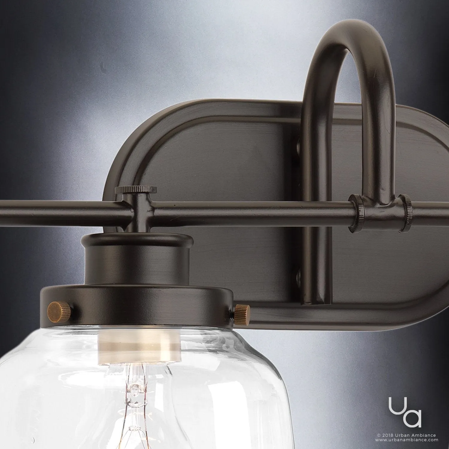 UHP2541 Luxe Industrial Bathroom Vanity Light, 11.25"H x 35.75"W, Olde Bronze Finish, Nottingham Collection