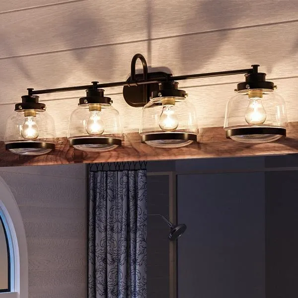 UHP2541 Luxe Industrial Bathroom Vanity Light, 11.25"H x 35.75"W, Olde Bronze Finish, Nottingham Collection