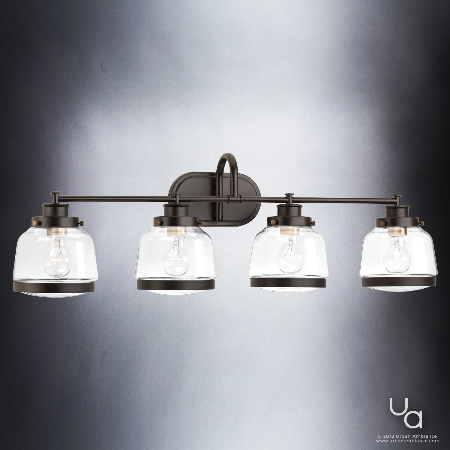UHP2541 Luxe Industrial Bathroom Vanity Light, 11.25"H x 35.75"W, Olde Bronze Finish, Nottingham Collection