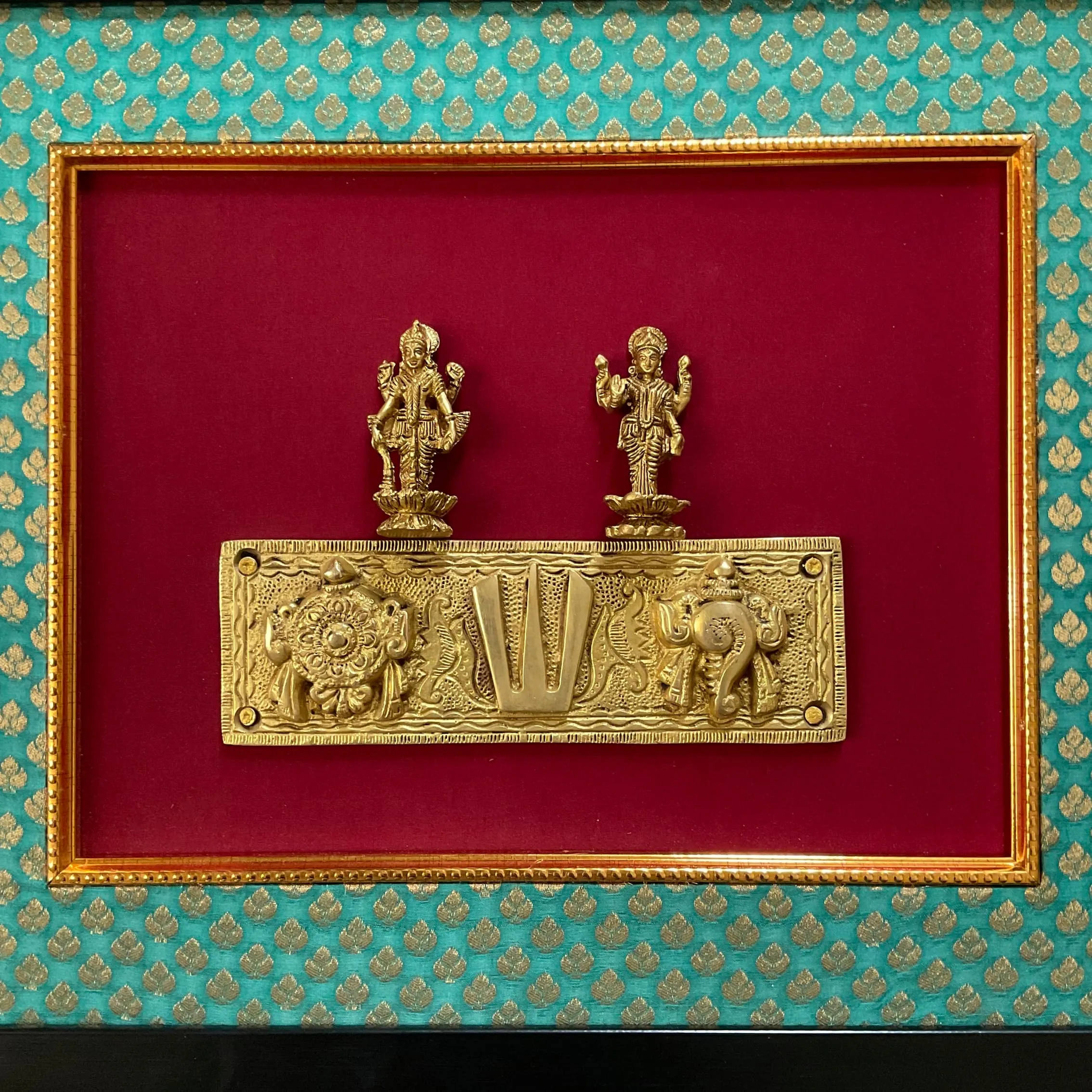 Vishnu Lakshmi And Shanku Chakra Namah Divine Wall Hanging